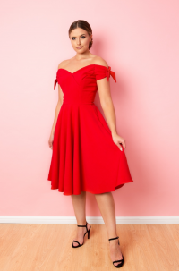 FATALE RED BOW MIDI DRESS product