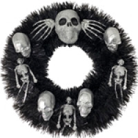 Black & Silver Skeleton Wreath product