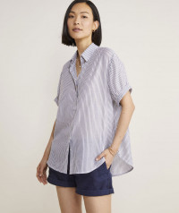 Lightweight Short-Sleeve Button-Front Top product