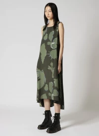 Y's RAYON STICKER PRINT BACK V OPEN DRESS product