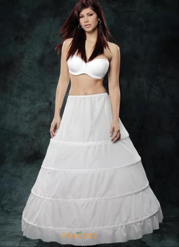 White Ball Gown Hoop Slip With 4-Bones One Size