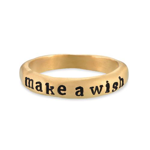 Stackable Engraved Ring with Names in Gold Plating