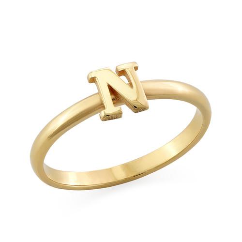 18K Gold Plated Initial Stacking Ring
