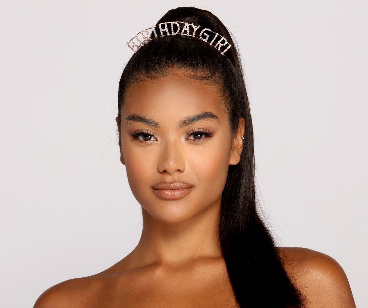 Birthday Girl Iridescent Rhinestone Headband