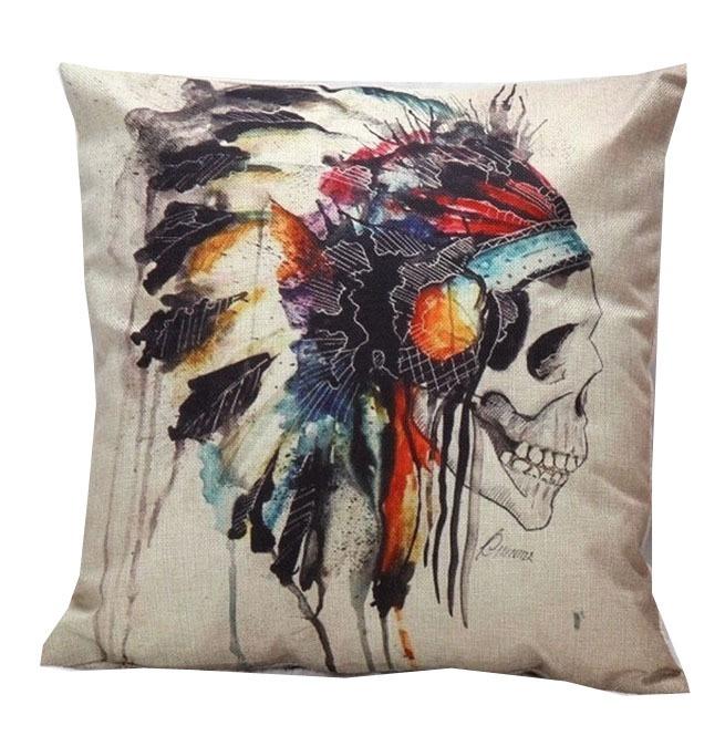 Gothic Sugar Skull Day of the Dead Decorative Throw Pillow Case