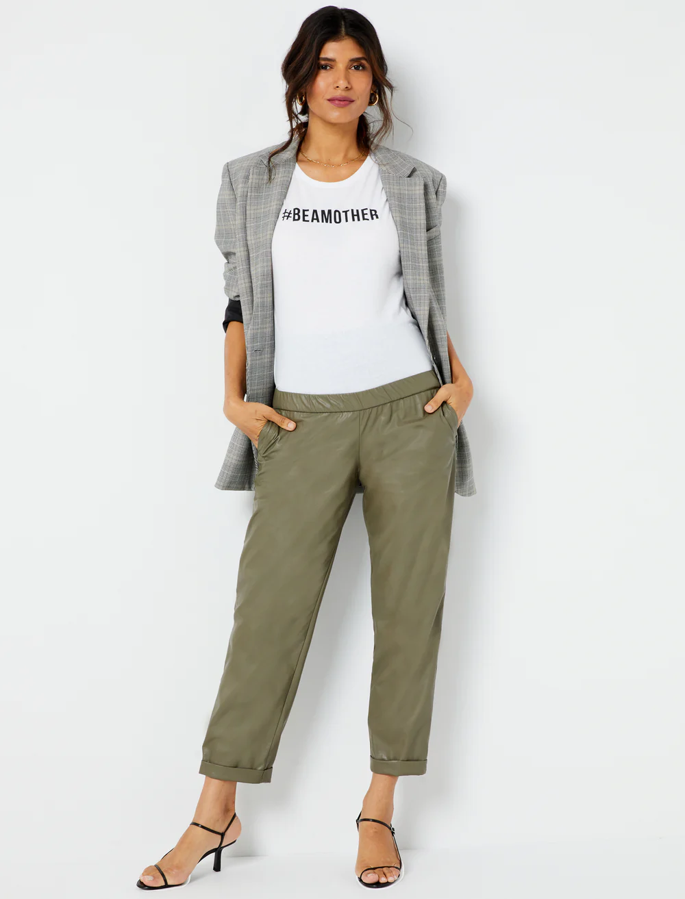 PIETRO BRUNELLI OLIVER FAUX LEATHER ANKLE PANT