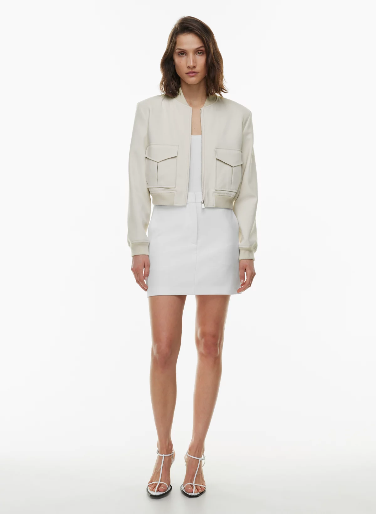 Babaton Succession Bomber Softly structured bomber jacket with shoulder pads