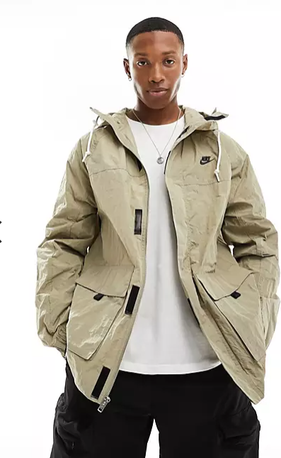 Nike Club bowline jacket in khaki