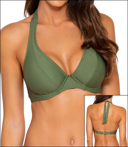Sunsets Swimwear Olive Muse Halter Bikini Top Style 21-OLIVE-51