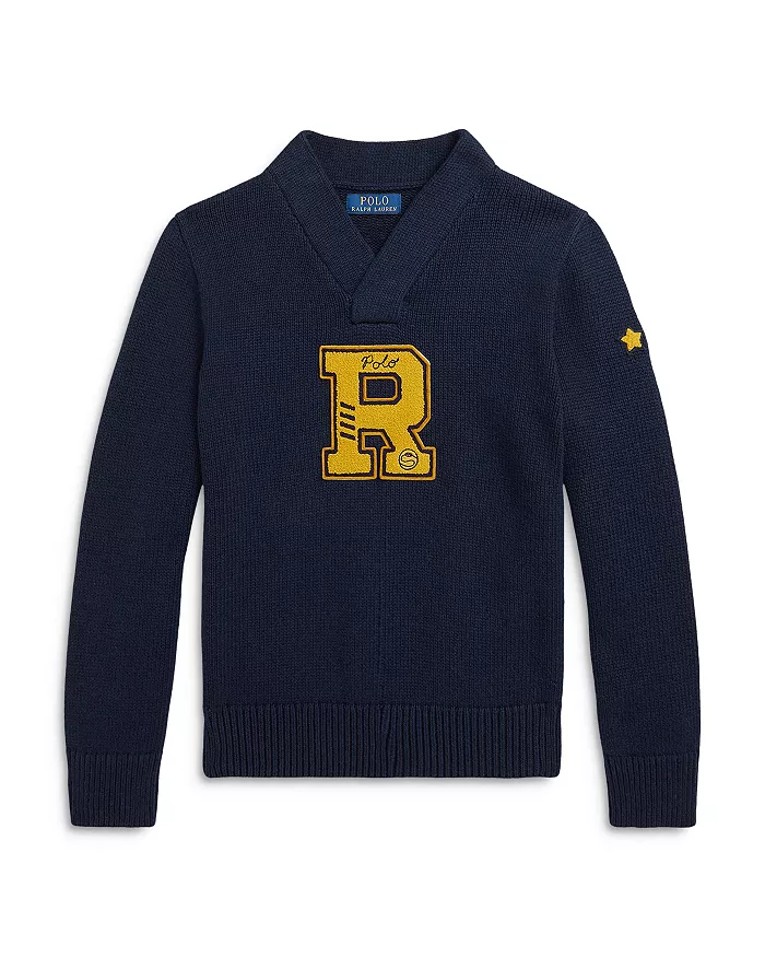 Polo Ralph Lauren Boys' Cotton Letterman Sweater - Big Kid