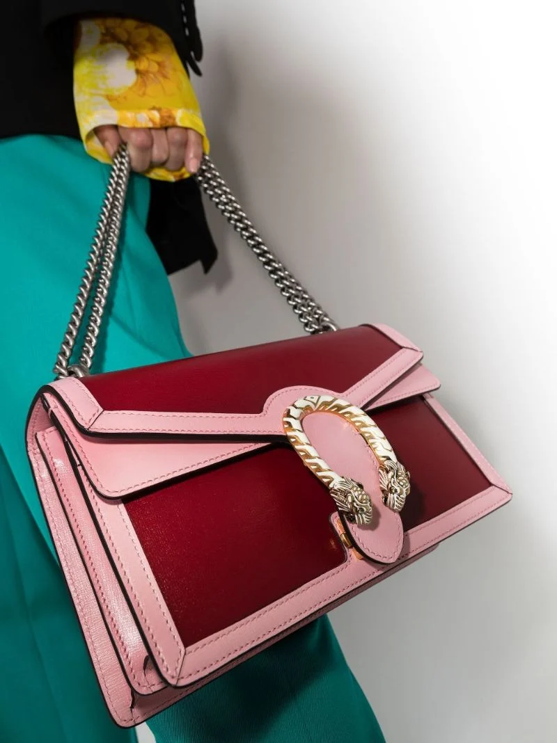 Gucci Red And Pink Dionysus Small Leather Shoulder Bag