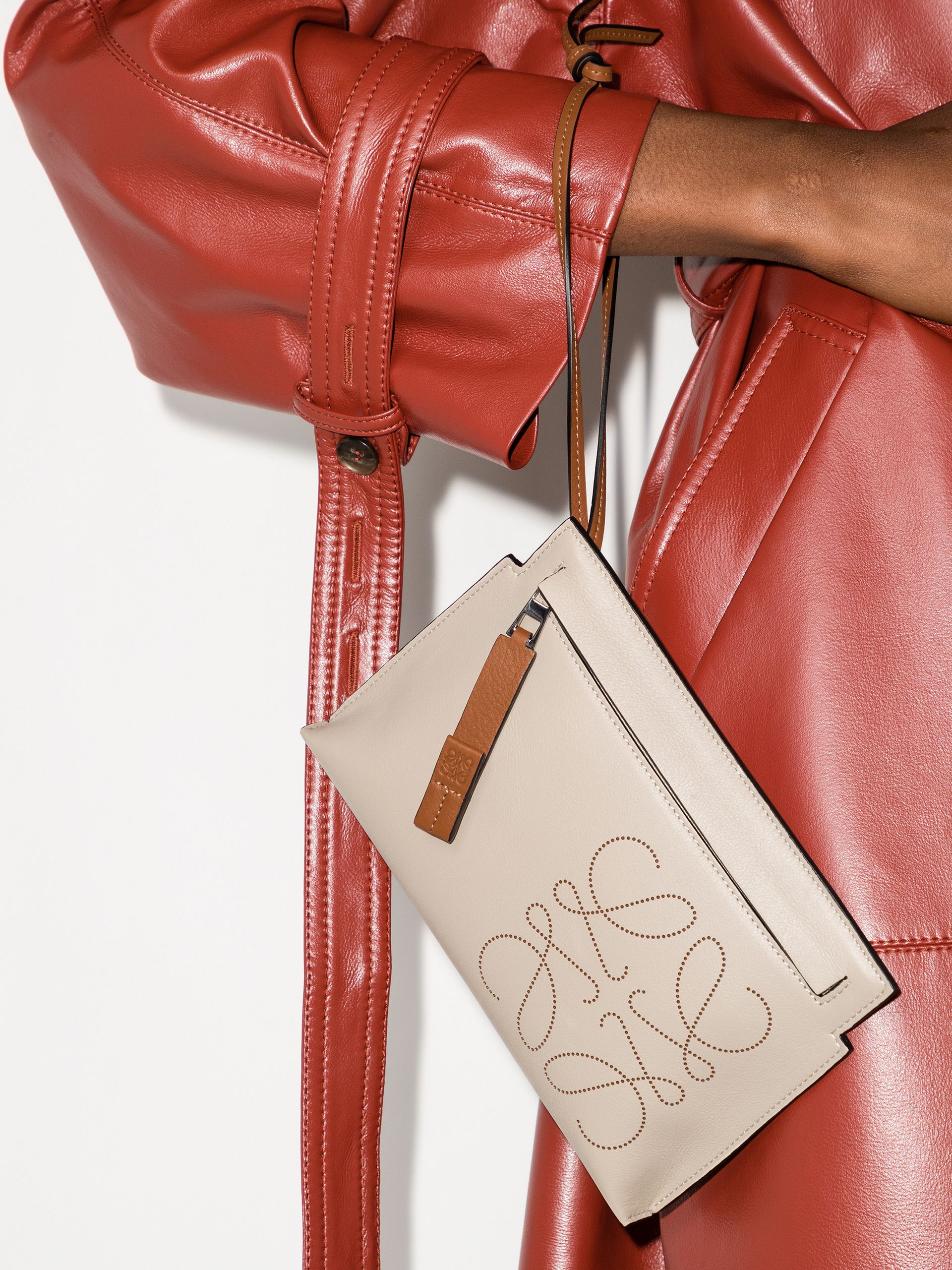 LOEWE Neutral Mini T Leather Pouch Bag