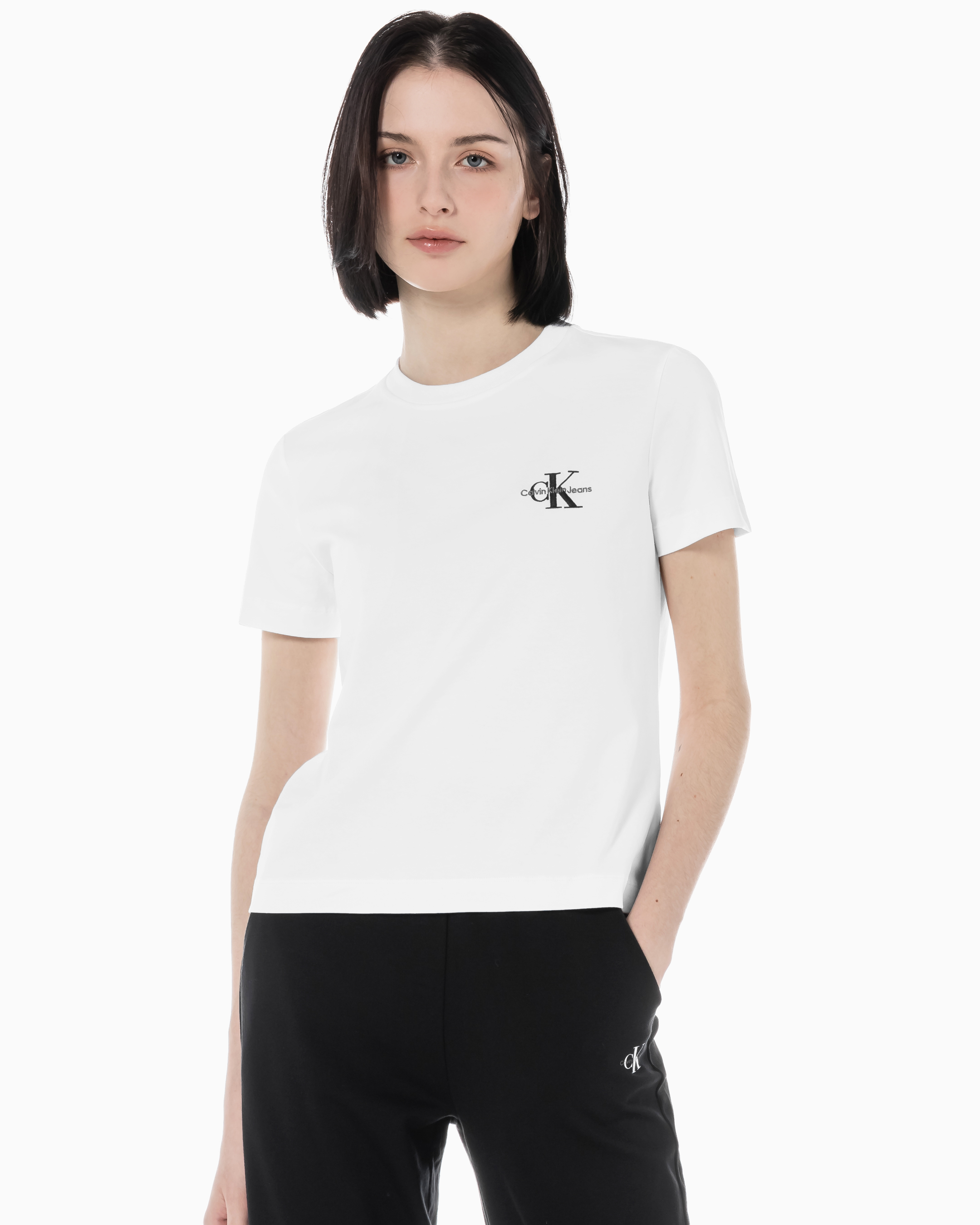 Women's Regular Fit Small Monogram Logo Short Sleeve T-Shirt