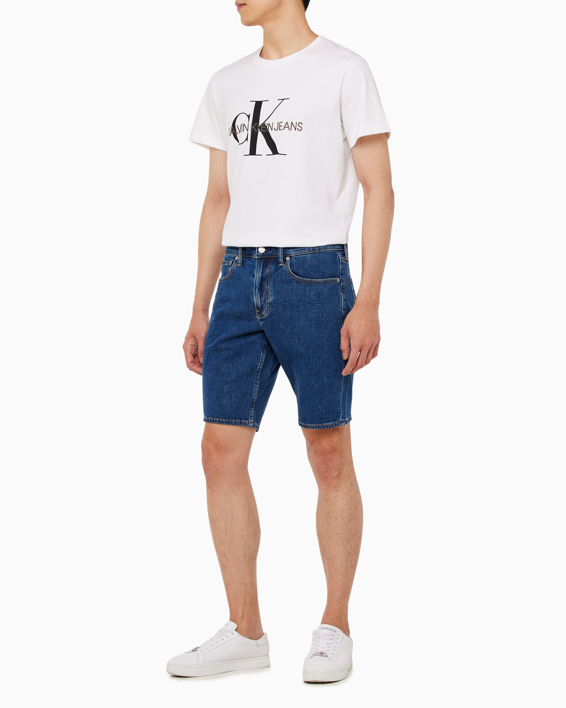 Men's Regular Mid Blue Denim Shorts