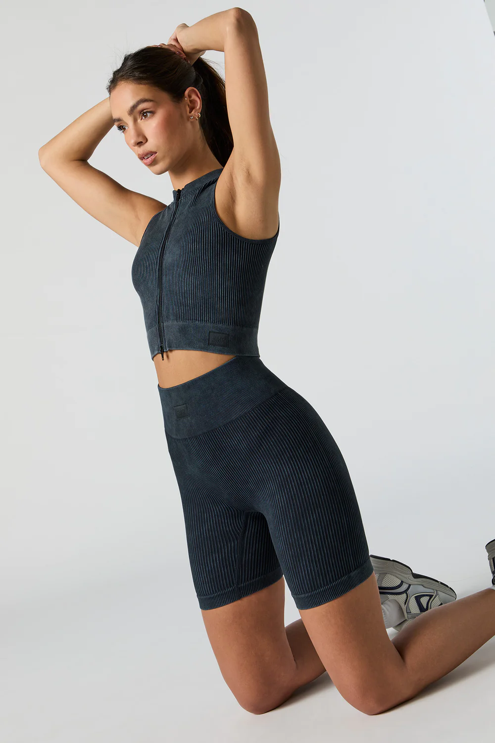 Sommer Ray Washed Seamless Ribbed Biker Short