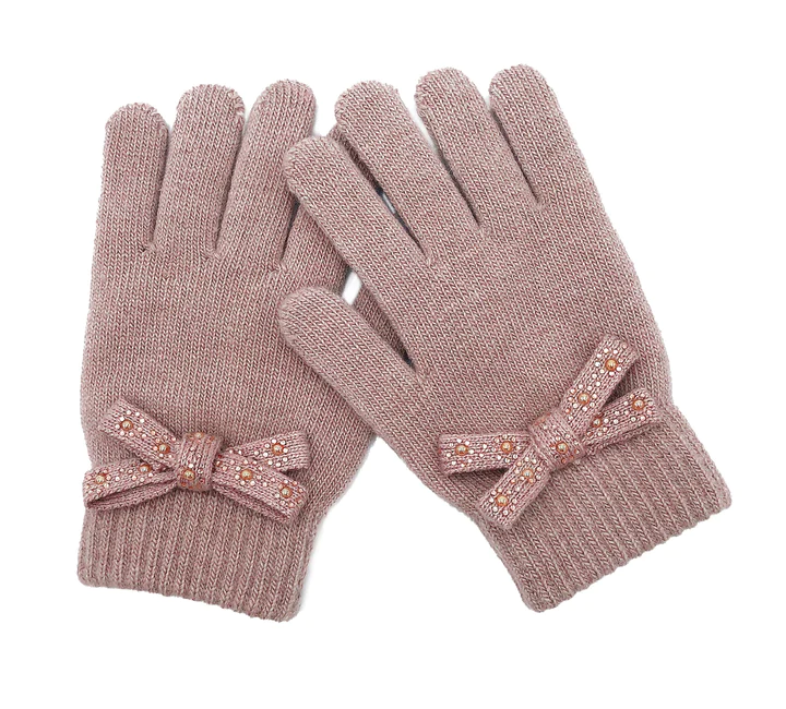 Embellished Bow Gloves