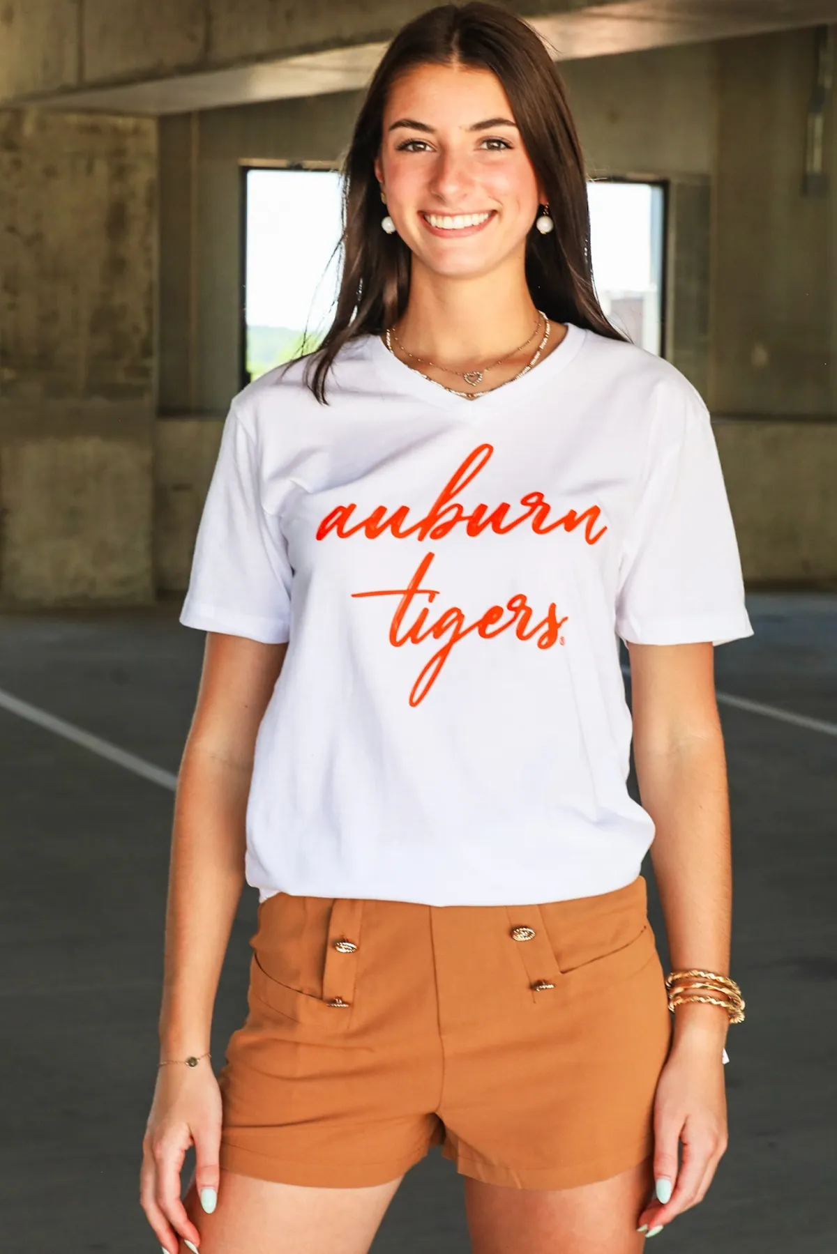 Auburn Tigers V Neck Tee