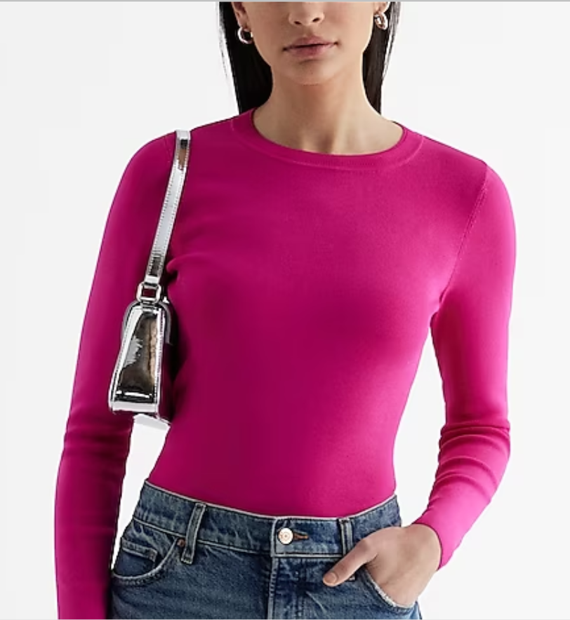 Silky Soft Fitted Ribbed Crew Neck Sweater