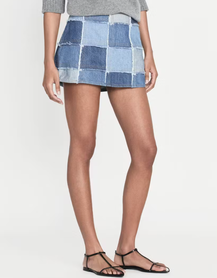 The 70's Patchwork Mini Skirt in Road Trip