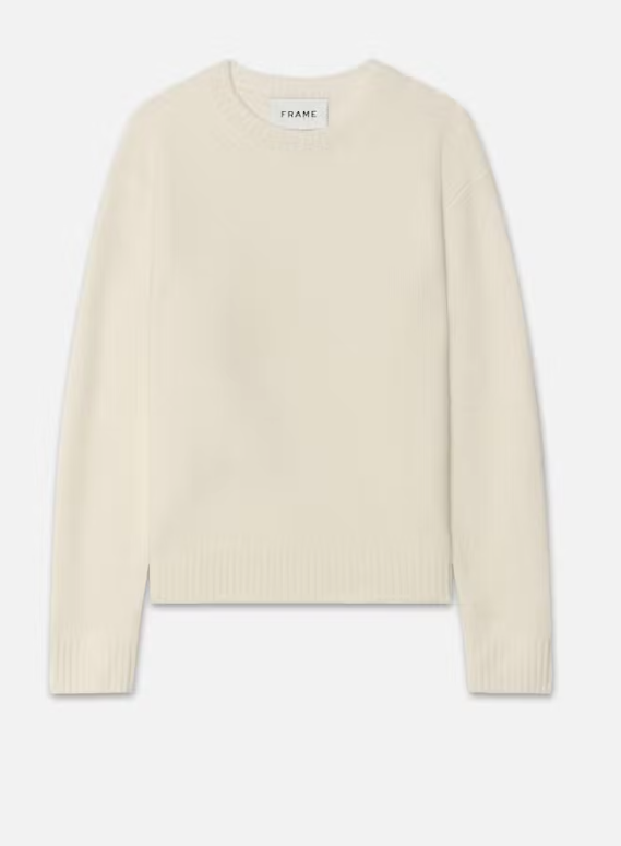 Lightweight Cashmere Silk Sweater in Vanilla
