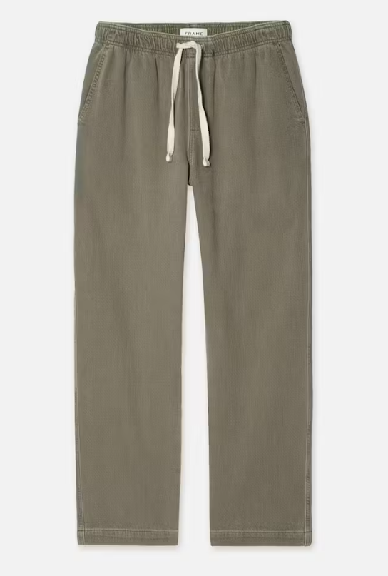 Textured Terry Travel Pant in Smokey Olive
