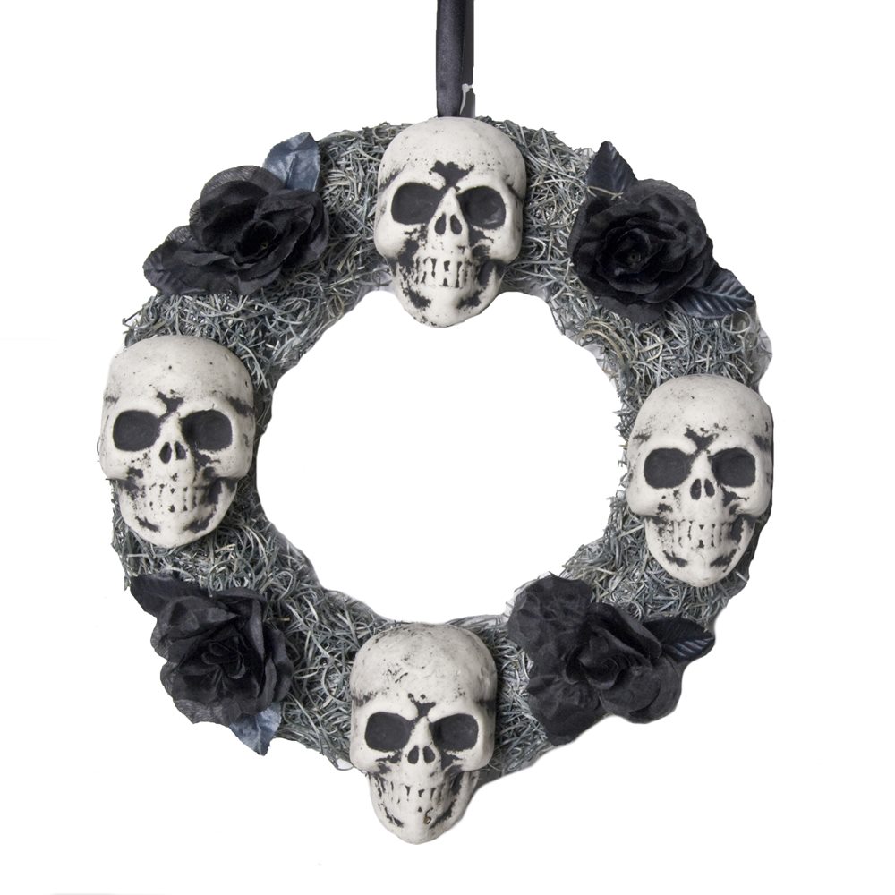 4 Skulls Halloween Wreath