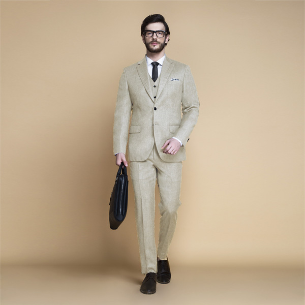 Hampstead Khaki Ecru Flannel Suit