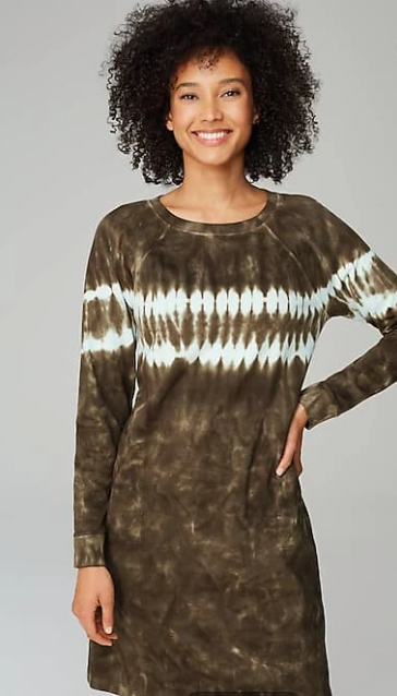 Fit French Terry Tie-Dyed Sweatshirt Dress