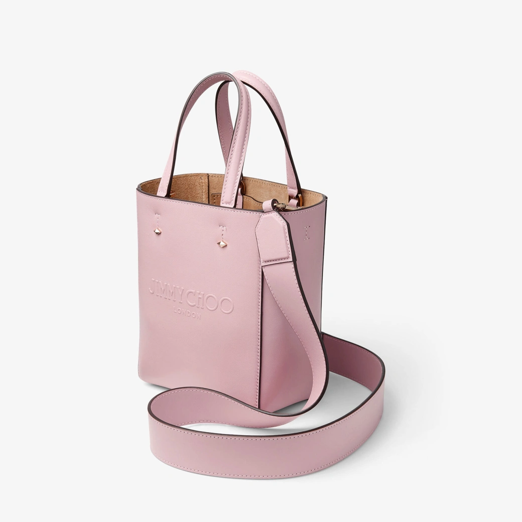 Lenny North-South S Rose Embossed Leather Tote Bag