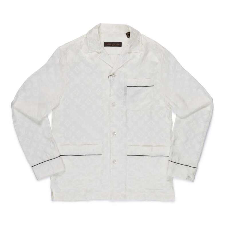 Louis Vuitton x Supreme Jacquard Silk Pajama Shirt Size L
