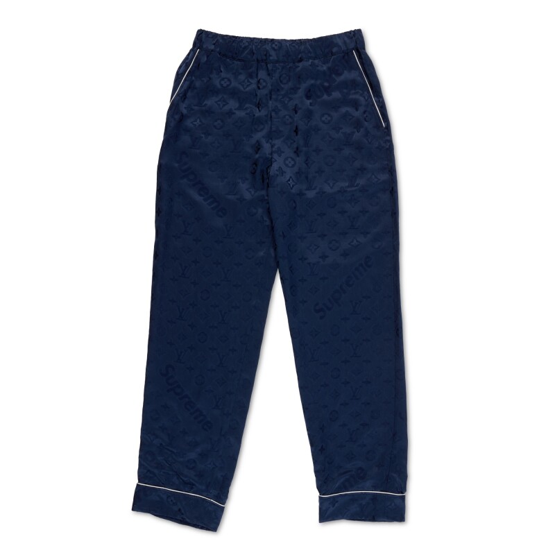 Louis Vuitton x Supreme Jacquard Silk Pajama Pants Size 40