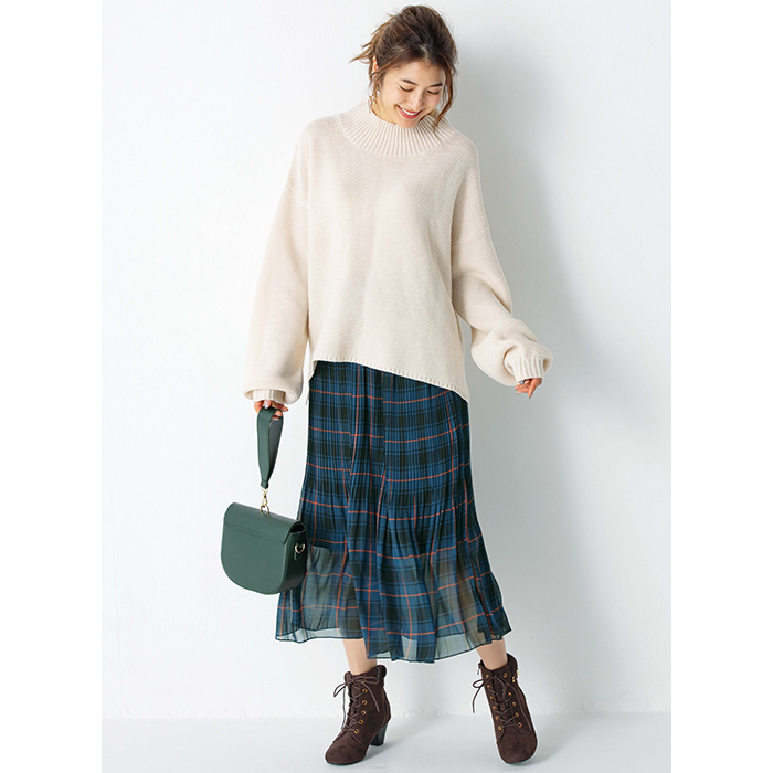 Hemless Pleated Long Skirt / New Arrival Autumn/Winter 2019, Ladies