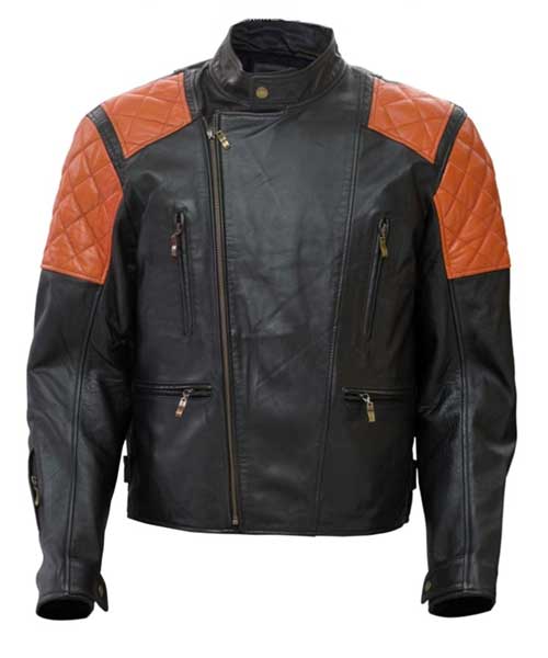 Wanneroo Pro – Black / Orange Men’s Leather Jacket