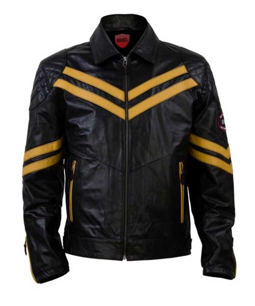 Brno Black / Yellow Men’s Leather Jacket – 40% OFF