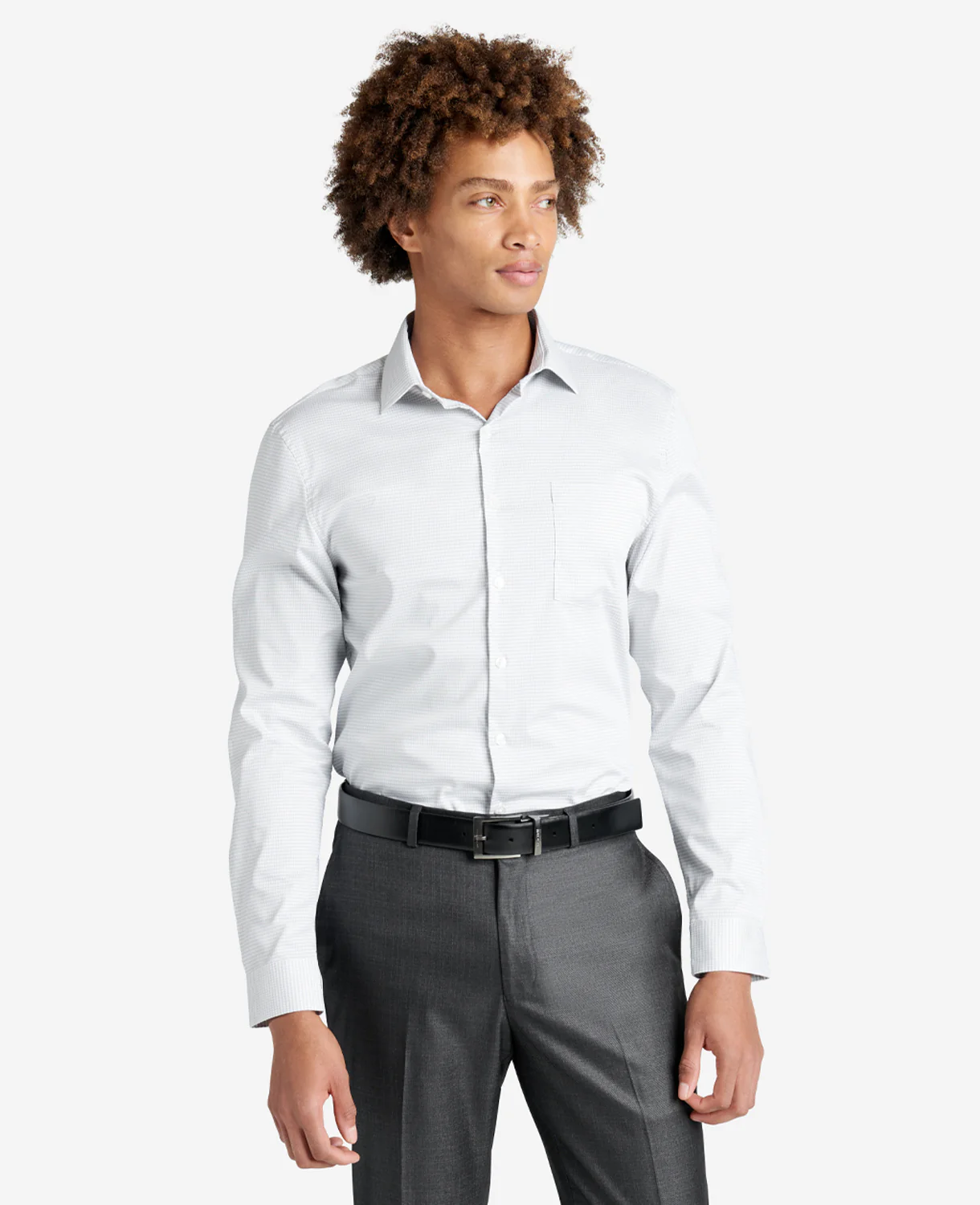 Slim Fit Kenneth Cole Sustinable Stretch Collar Solid Dress Shirt