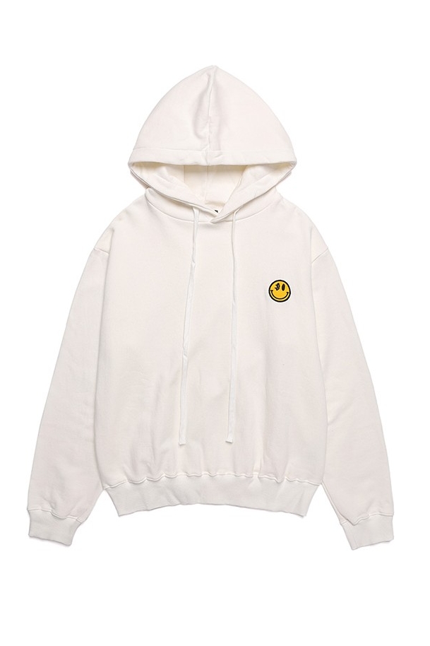 Unisex Dxoh Smile Patch Hoodie White