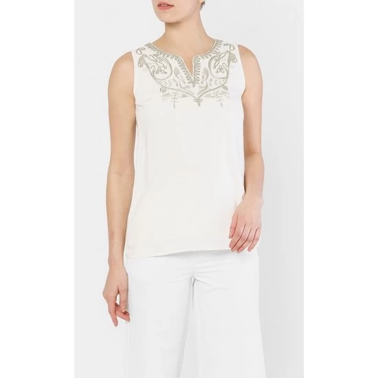 REGAL EMBROIDERED IVORY BLOUSE