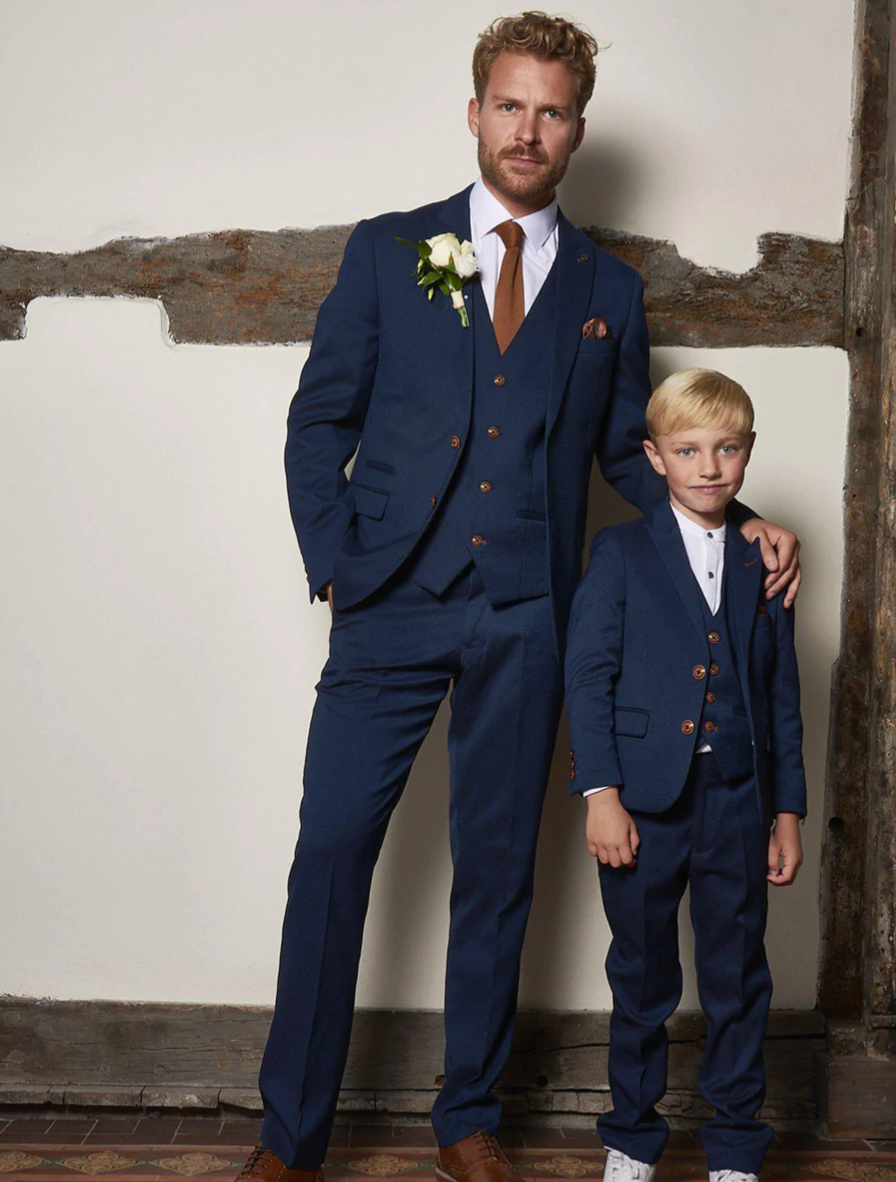 MATCHING FATHER&SON l MEN'S MAX ROYAL BLUE THREE PIECE SUIT