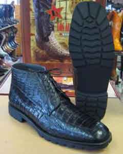 Genuine All Botines Para Hombre Crocodile Skin Caiman Skin Formal Shoes For Men Dark Color Black Ankle Boot