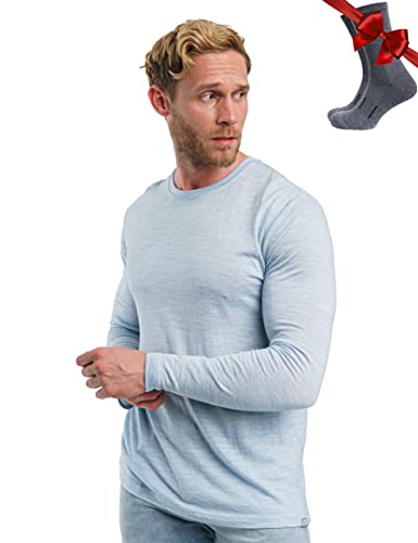 Arctic 165 Merino Wool Base Layer - Mens 100% Merino Wool Long Sleeve Thermal Shirts Lightweight, Midweight, Heavyweight