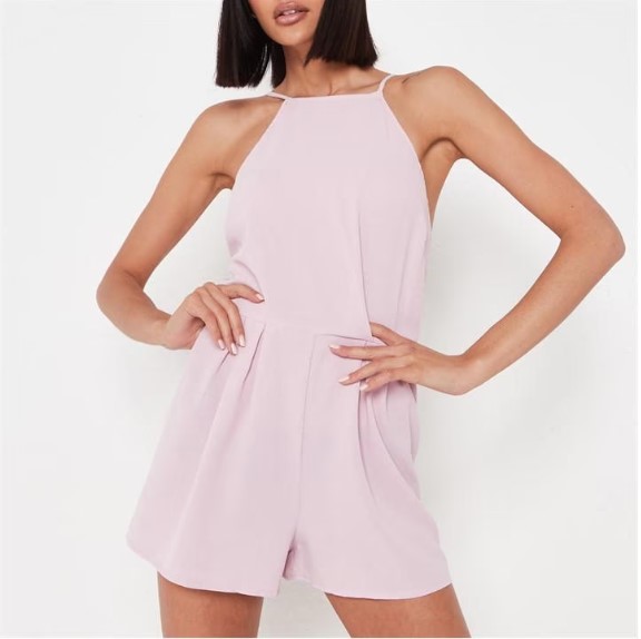Cami Racer Neck Pleated Playsuit