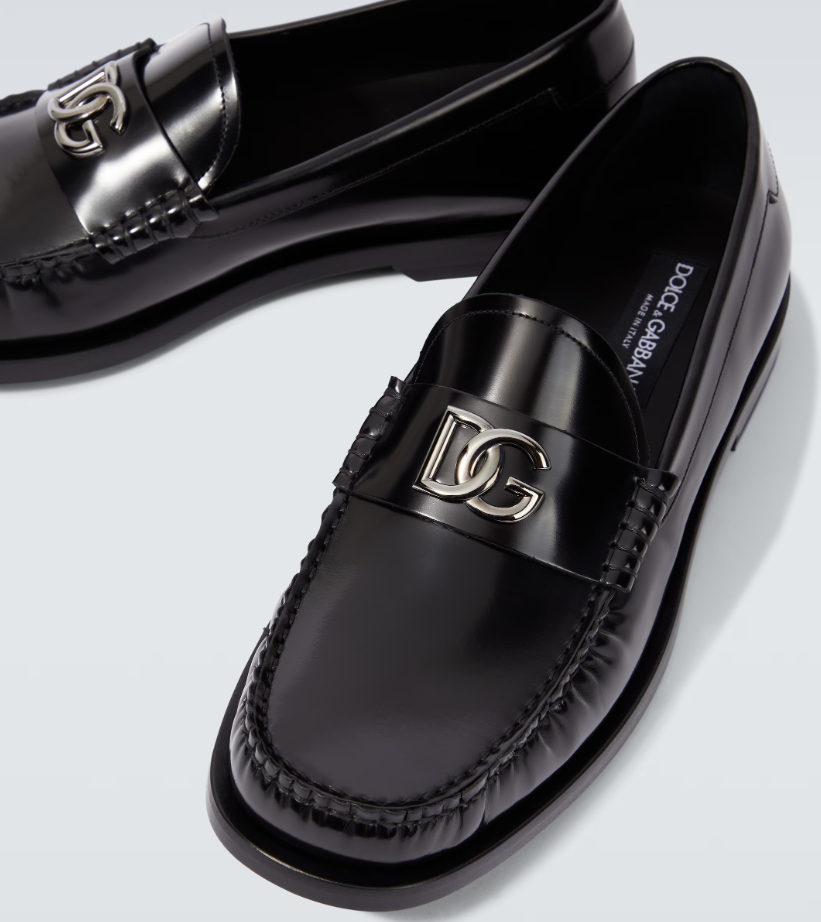 Dolce&Gabbana DG polished leather loafers