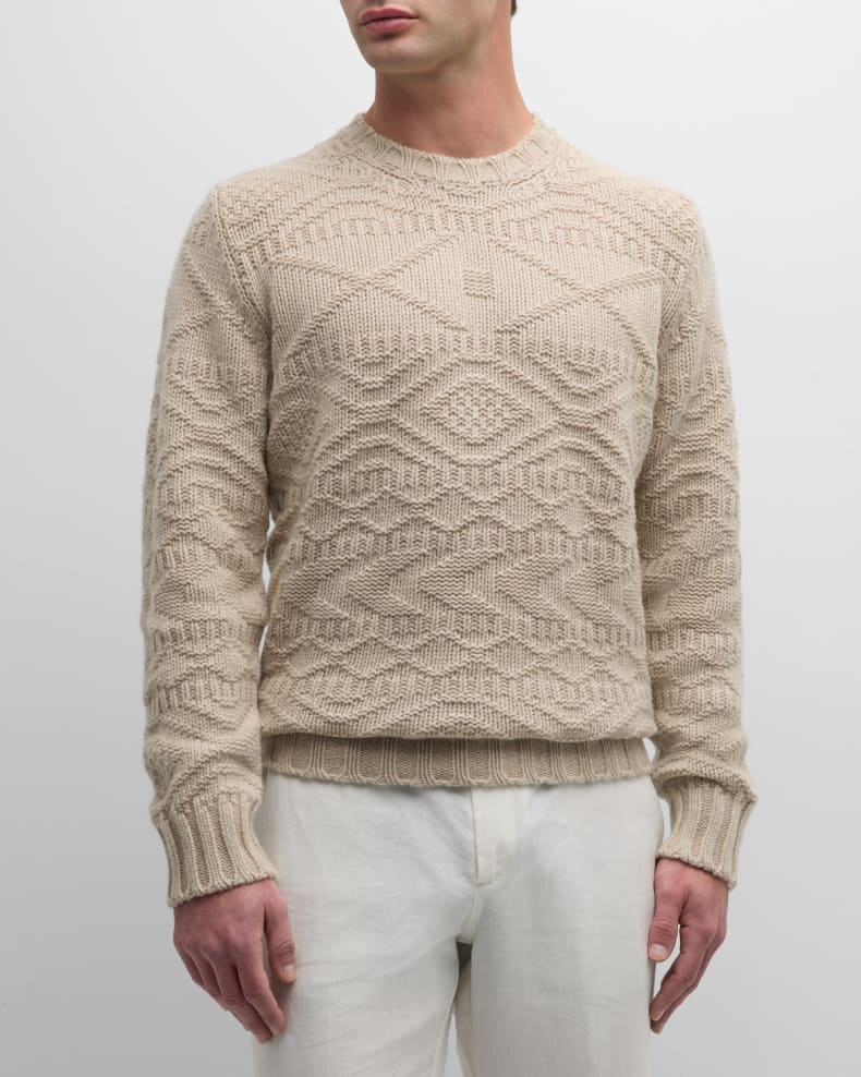 Corneliani Men's Geometric Cashmere Sweater