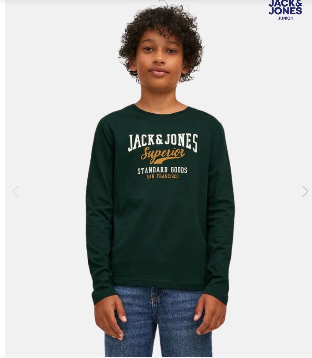 Long Sleeved T-Shirt For Boy JACK JONES KIDS JJELOGO TEE LS O-NECK 2COL AW22