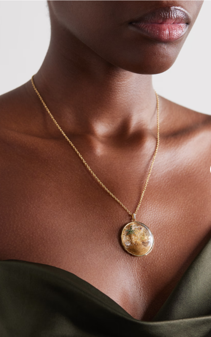 YVONNE LÉON L’Île Aux Trésors 18-karat gold multi-stone necklace