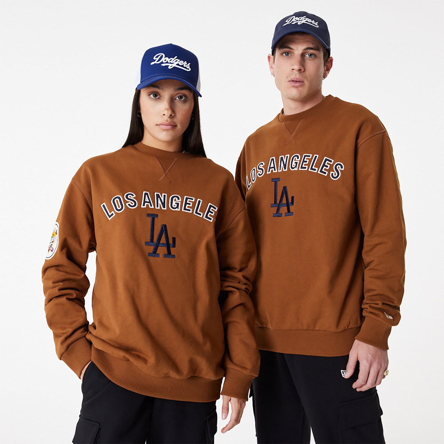 Brown LA Dodgers MLB Large Logo Sweatshirt