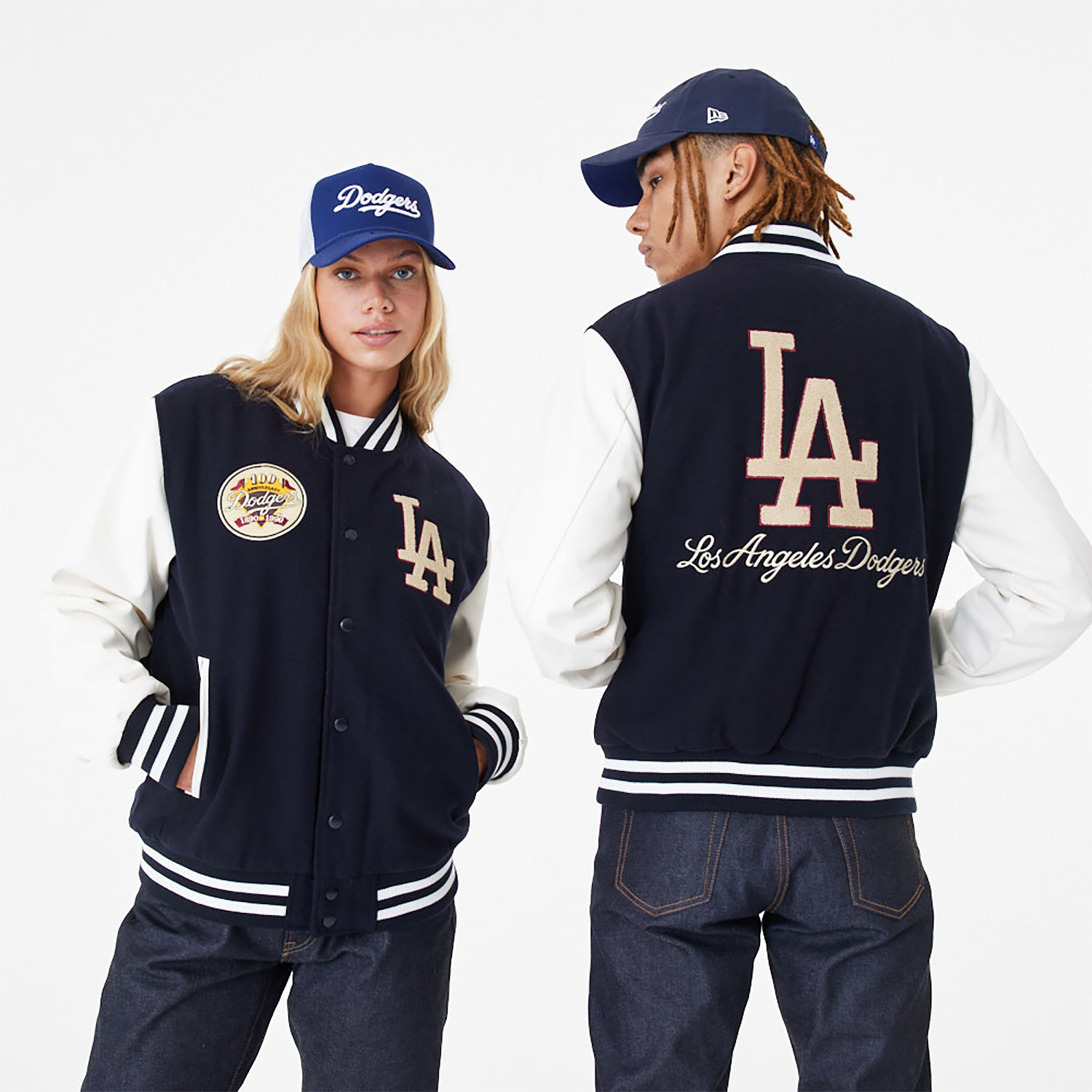 Dark Blue LA Dodgers MLB Large Logo Varsity Jacket