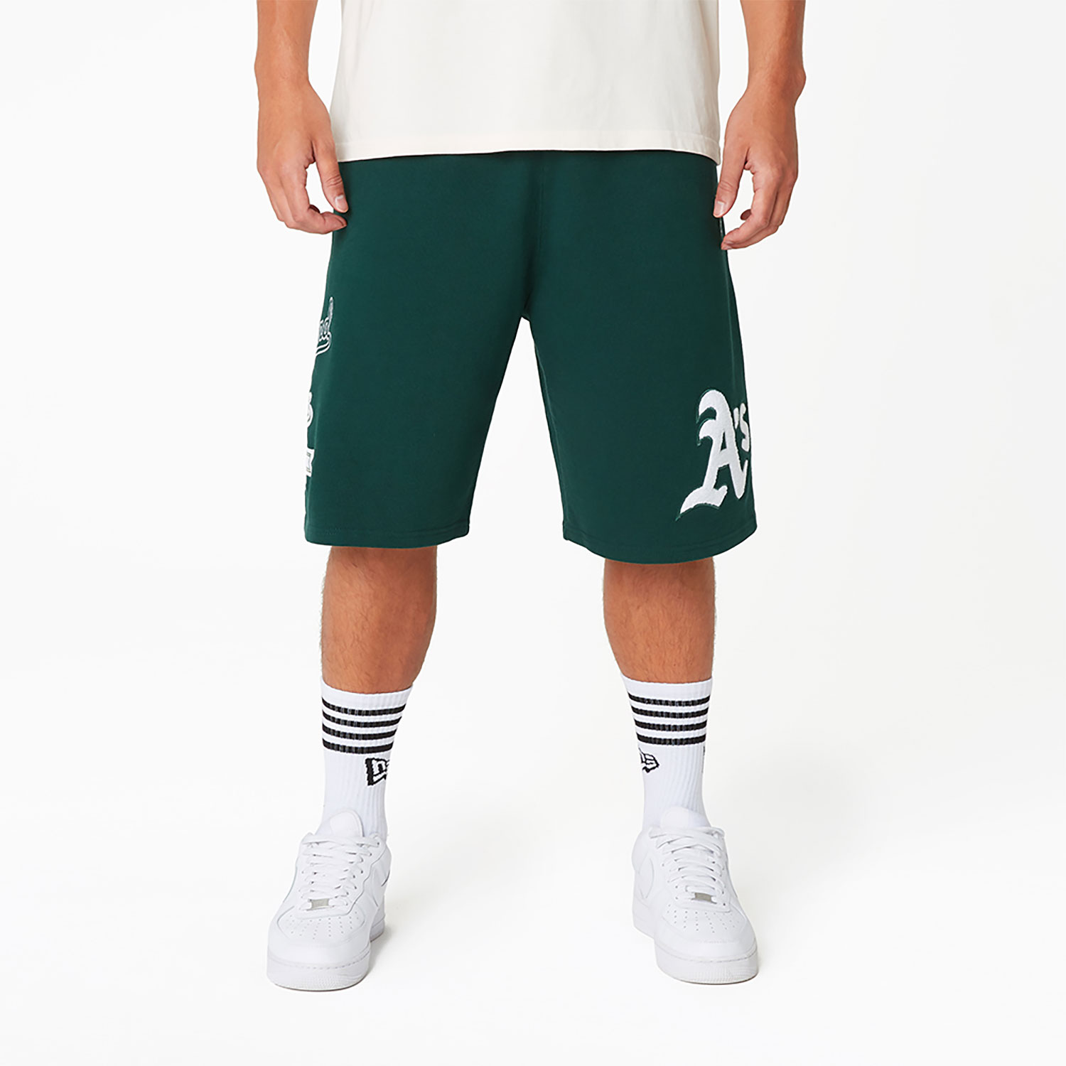Green Oakland Athletics World Series Patch Oversized Shorts