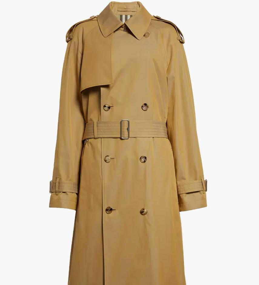 Double Breasted Cotton Gabardine Trench Coat Burberry