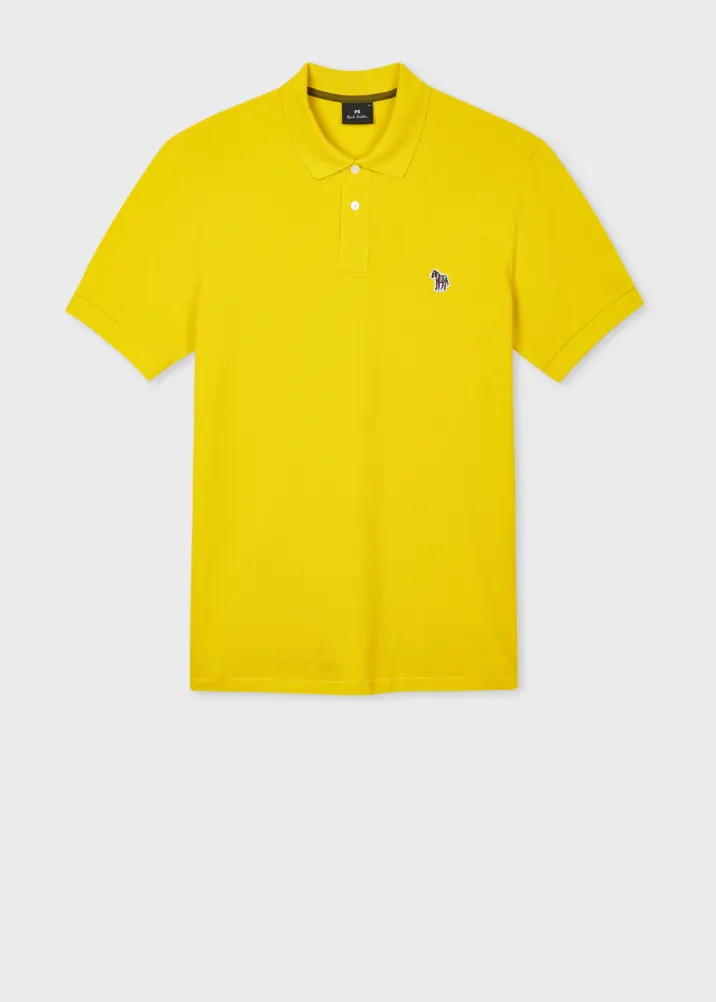 Yellow Chartreuse Organic Cotton Zebra Polo Shirt